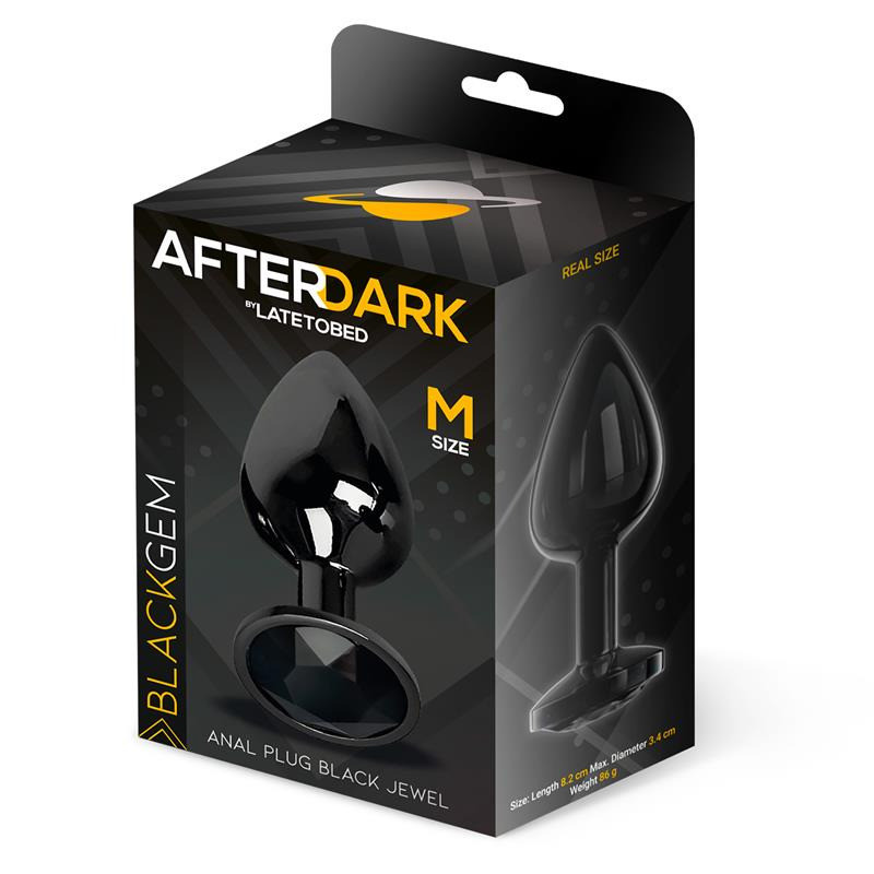 Blackgem Plug Anal avec Bijou Noir Taille M