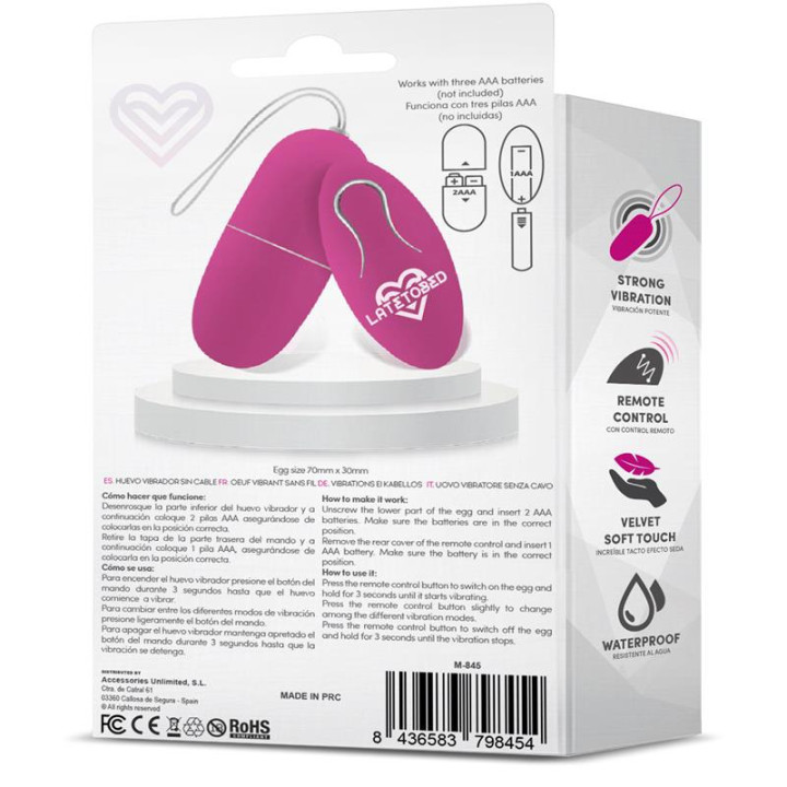 Ecopurple Oeuf Vibrant avec Télécommande