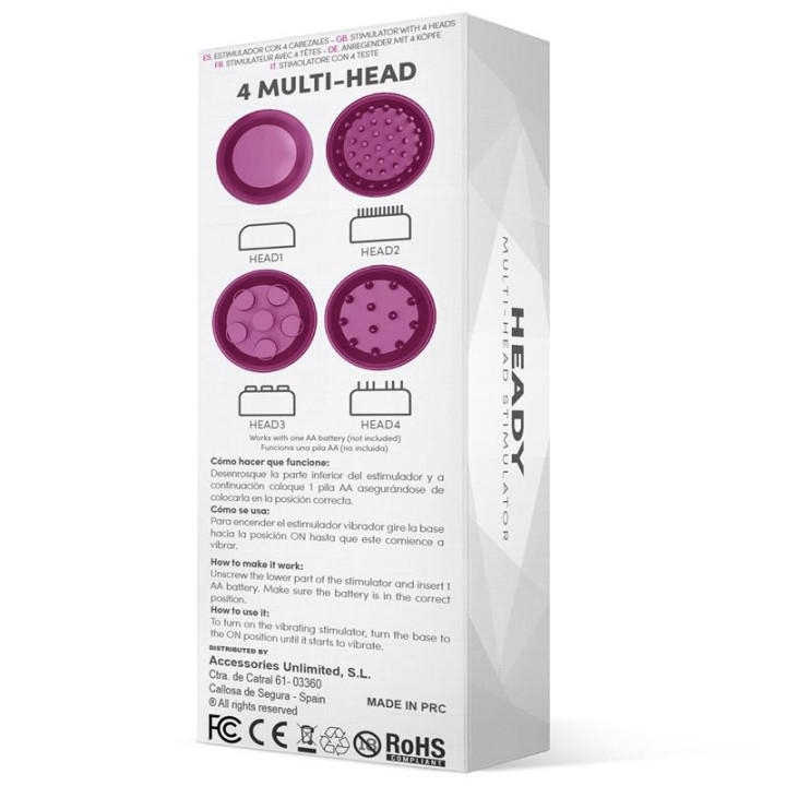 Heady Stimulateur avec 4 Embouts Violet