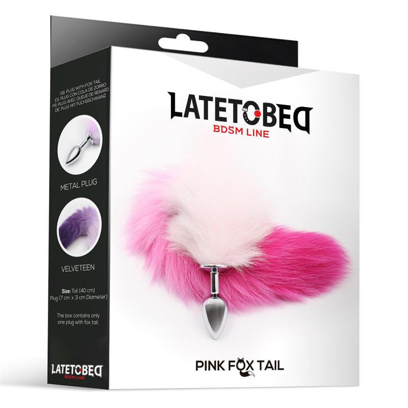 Plug Anal Queue de Renard Rose et Blanc Taille S
