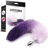 Plug anal Queue de Renard Violet et Blanc Taille S