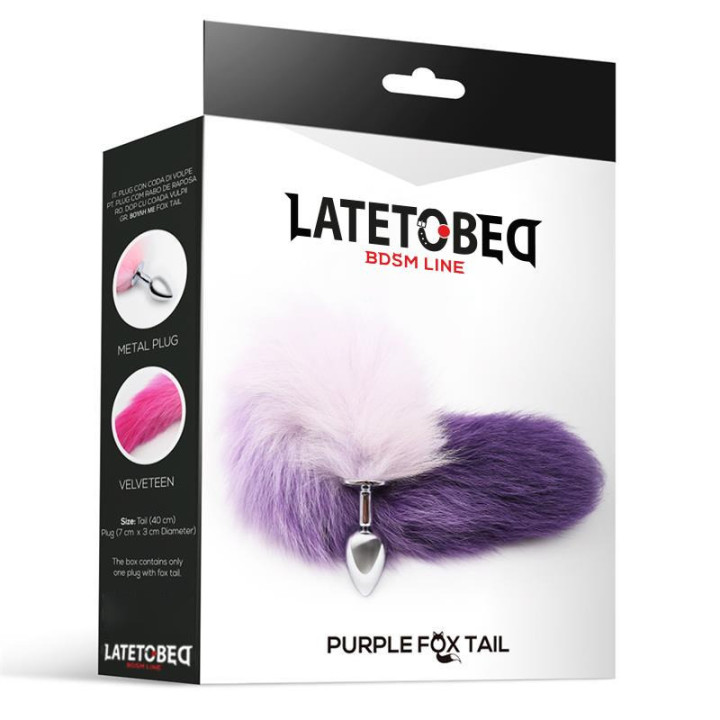 Plug anal Queue de Renard Violet et Blanc Taille S