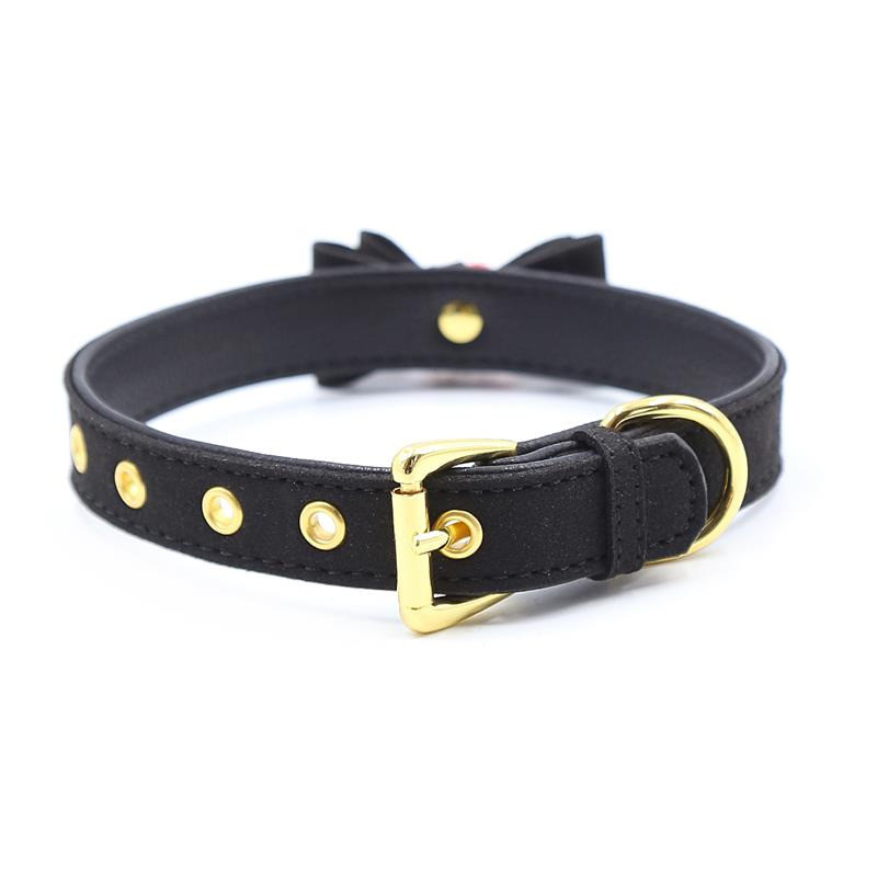 Collier avec Grelot et Noeud Noir/Rouge