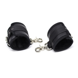 Menottes en Cuir Mousqueton Grand Noir