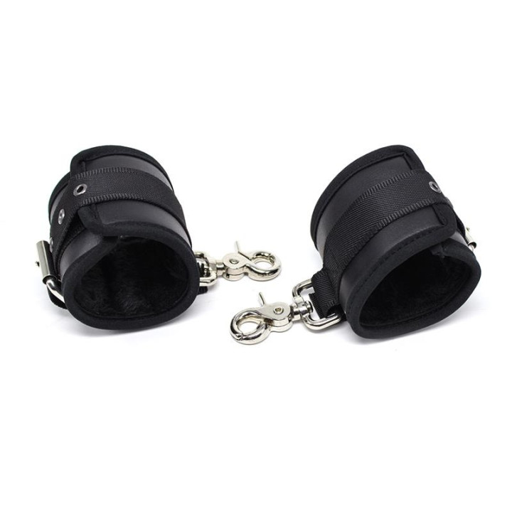 Menottes en Cuir Mousqueton Grand Noir