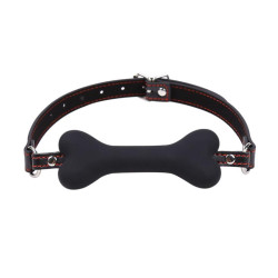 Bâillon en Forme d'Os 12 cm Noir