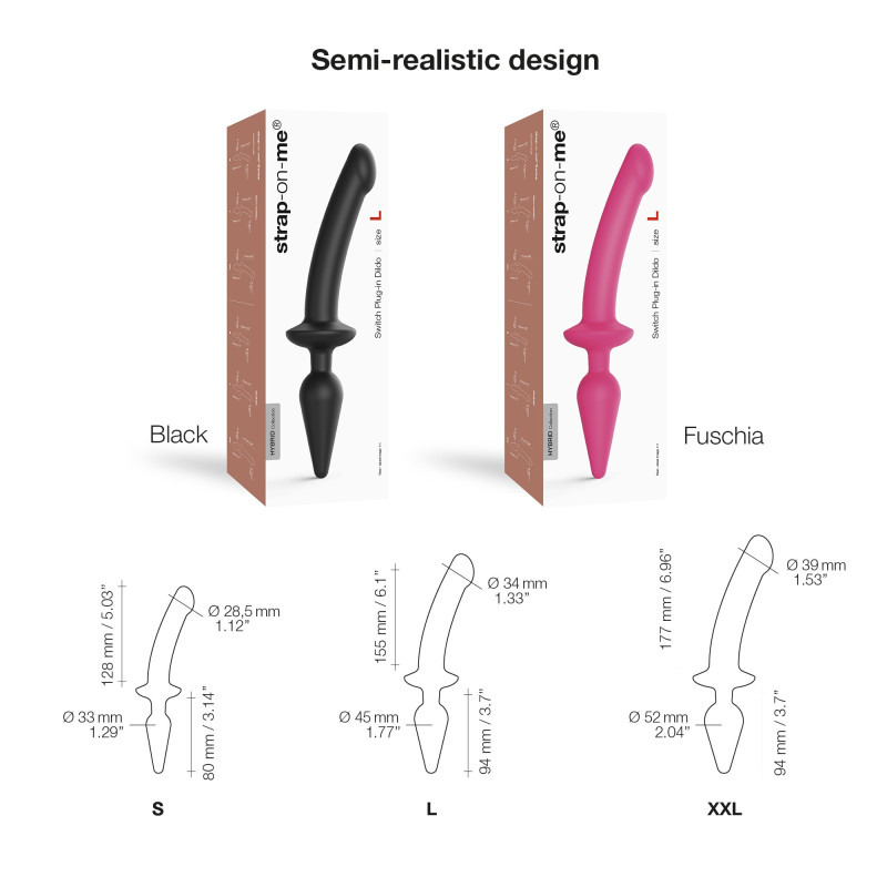 Dildo Switch Plug Semi Realistic Negro