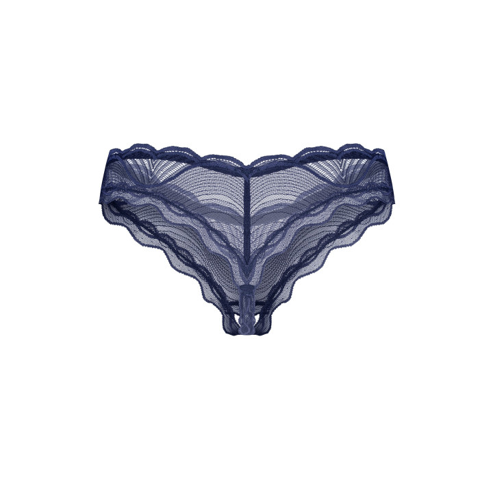 Nightly Blue Crotchless Tanga