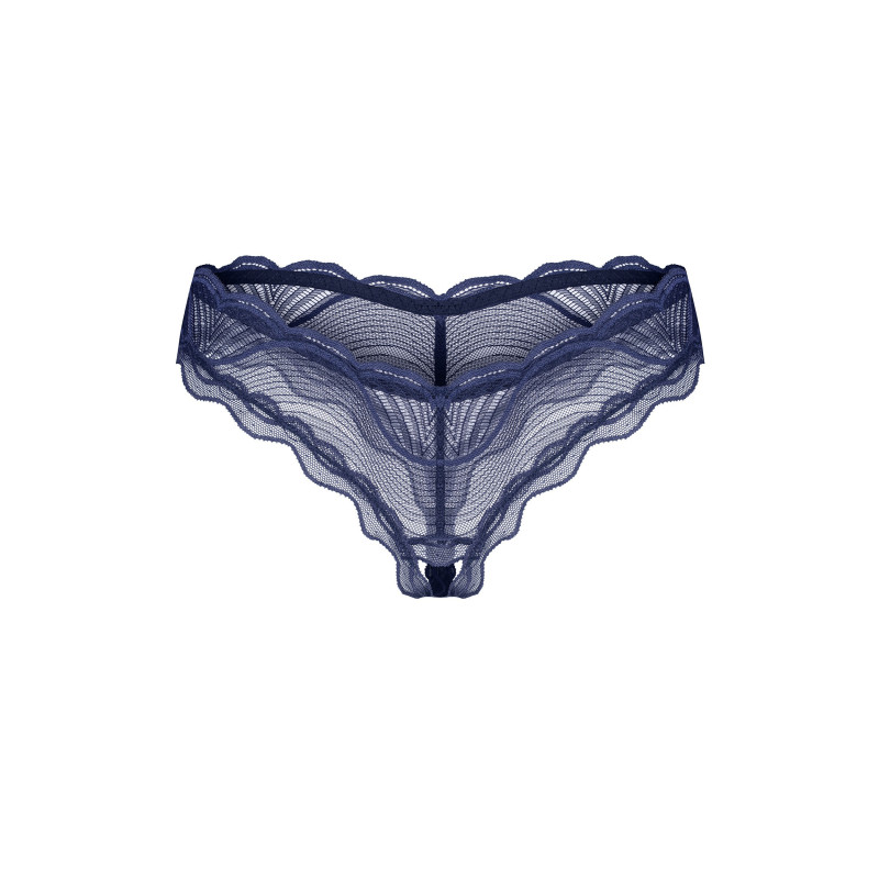 Nightly Blue Crotchless Tanga