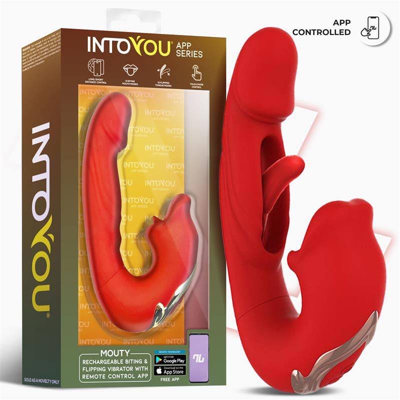 Mouty Vibromasseur avec Mordillement et Flipping avec App