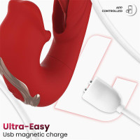 Mouty Vibromasseur avec Mordillement et Flipping avec App