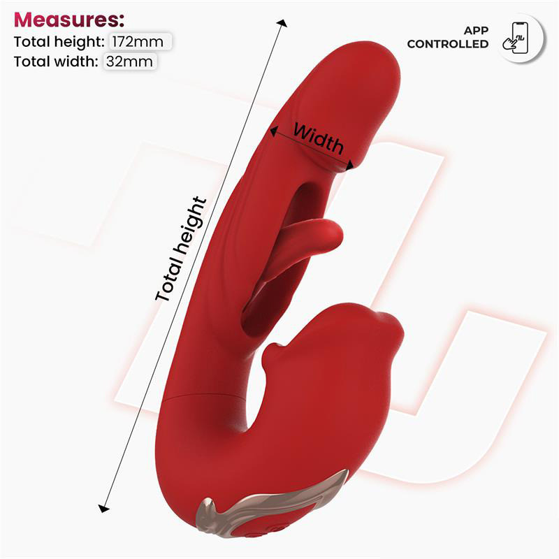 Mouty Vibromasseur avec Mordillement et Flipping avec App