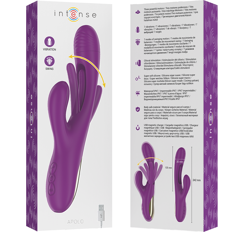 Apolo Vibromasseur avec Langue Oscillante Violet