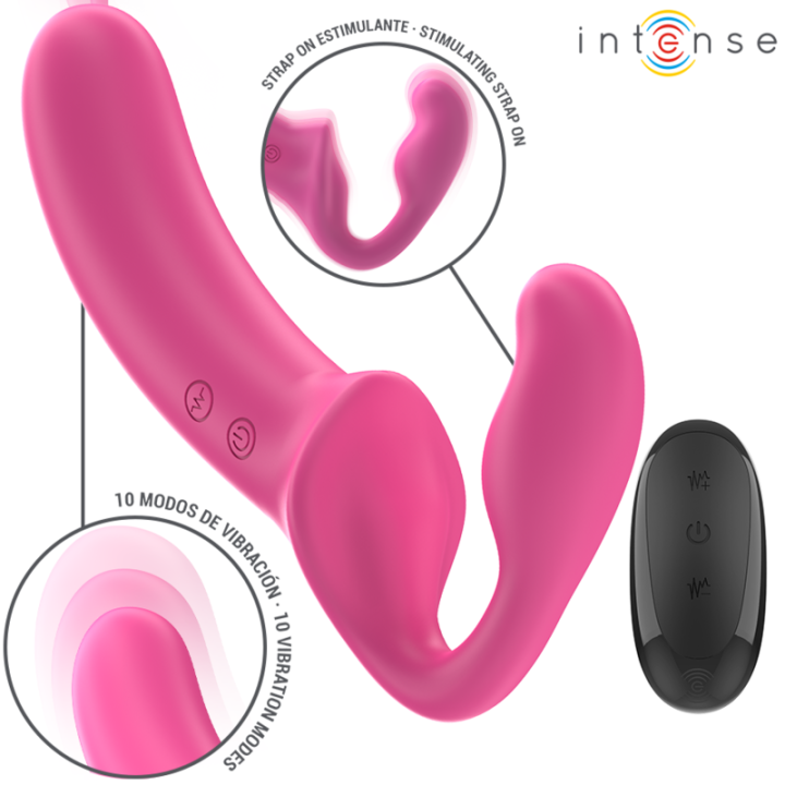 Amy Vibromasseur Double 20 cm Rose Télécommandé