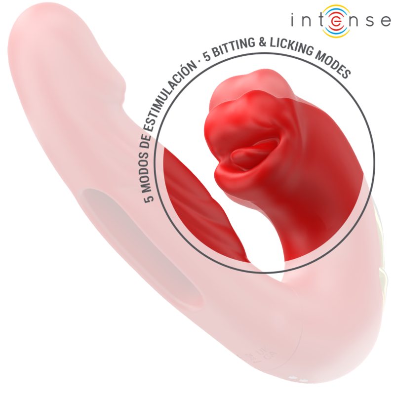 Nathy Vibromasseur Double avec Bouche Stimulante Rouge