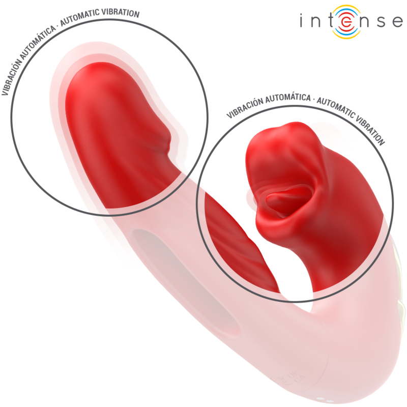 Nathy Vibromasseur Double avec Bouche Stimulante Rouge