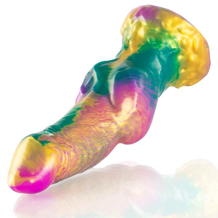 Iris Dildo con Testículos Arcoiris de Placer