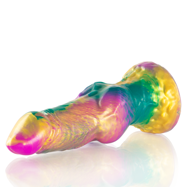 Iris Dildo con Testículos Arcoiris de Placer