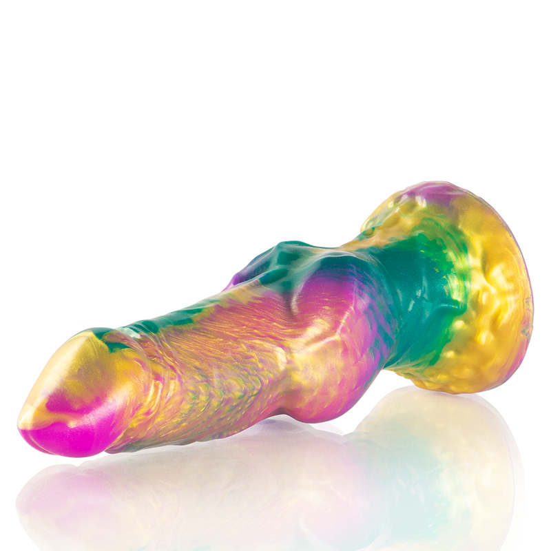 Iris Dildo con Testículos Arcoiris de Placer
