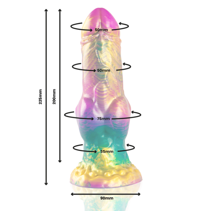 Iris Dildo con Testículos Arcoiris de Placer
