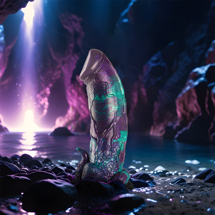 Basilisk Dildo Doble Placer Escamoso Tamaño Grande