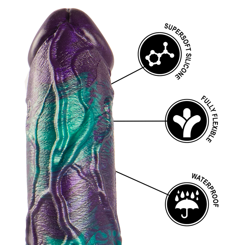 Basilisk Dildo Doble Placer Escamoso Tamaño Grande