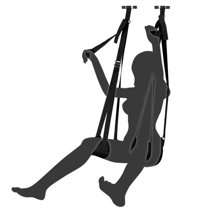 Balançoire de Porte Ajustable avec Support de Jambes et Siège