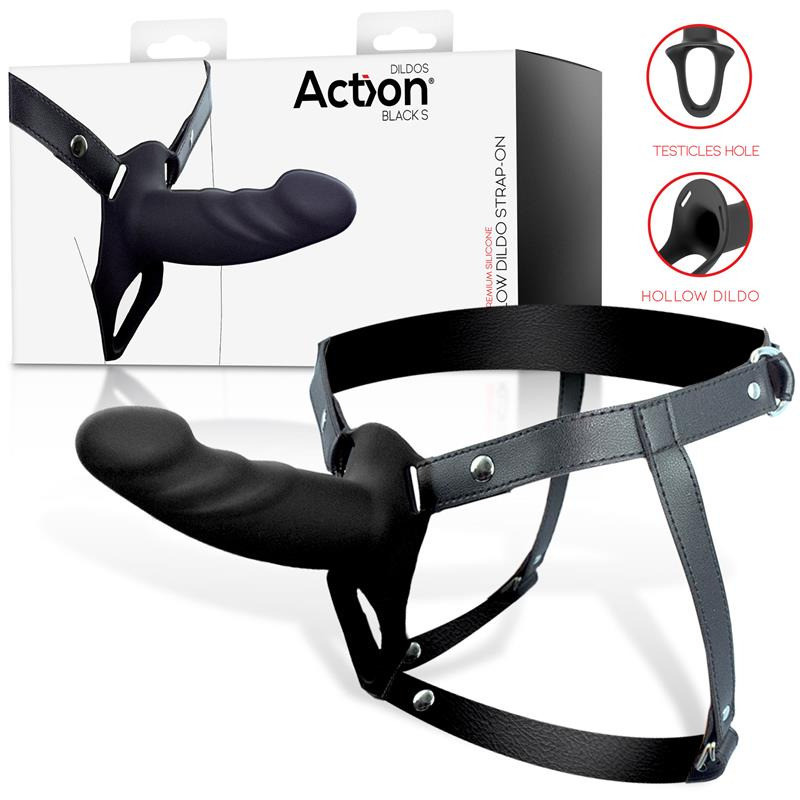 Harnais Strap-on avec Gode Creux Taille S Noir