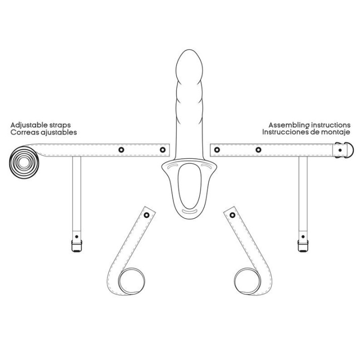 Harnais Strap-on avec Gode Creux Taille S Noir