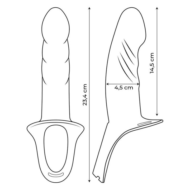 Harnais Strap-on avec Gode Creux Taille S Noir