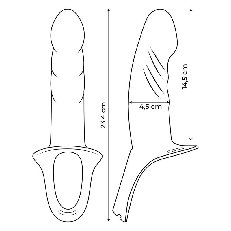 Harnais Strap-on avec Gode Creux Taille S Noir