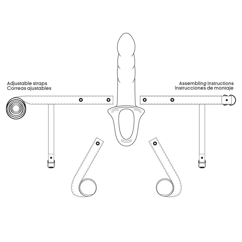 Harnais Strap-on avec Gode Creux Taille L Noir
