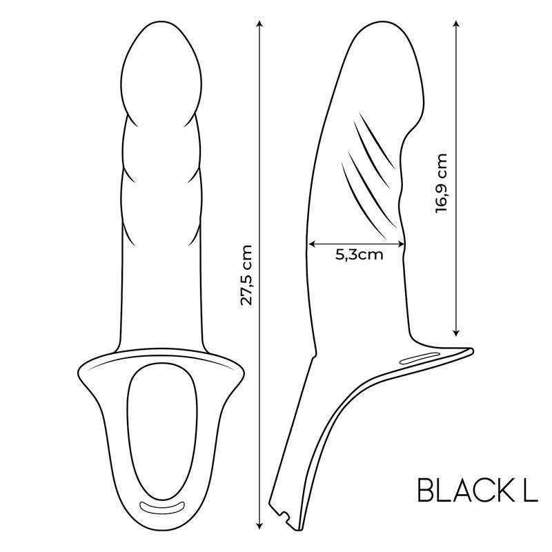 Harnais Strap-on avec Gode Creux Taille L Noir