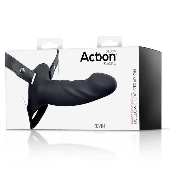 Harnais Strap-on avec Gode Creux Taille L Noir