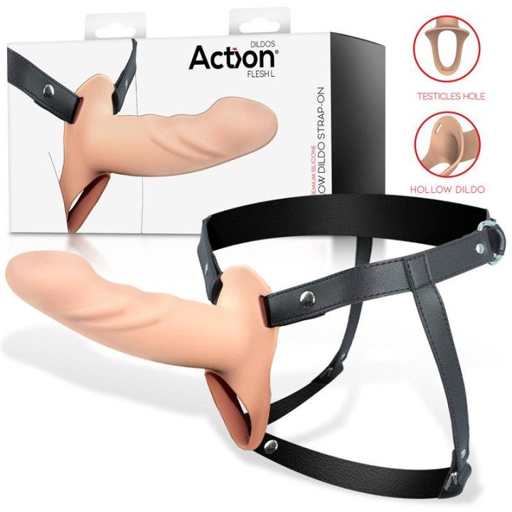 Harnais Strap-on avec Gode Creux Taille L