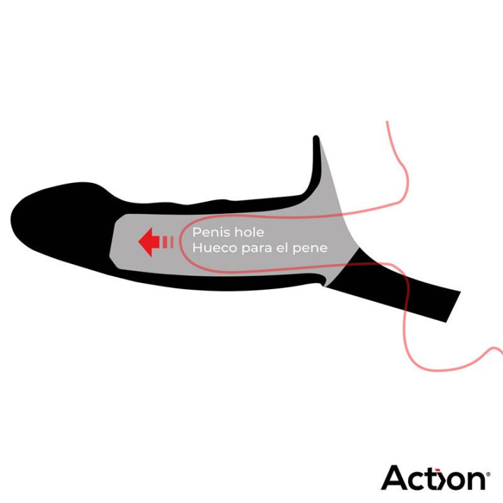 Harnais Strap-on avec Gode Creux Taille L