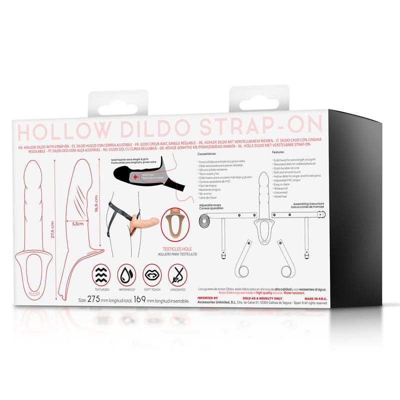 Harnais Strap-on avec Gode Creux Taille L