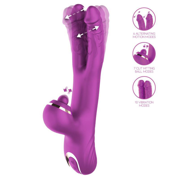 Nico Vibromasseur avec Godes Alternatifs et Boule Percutante