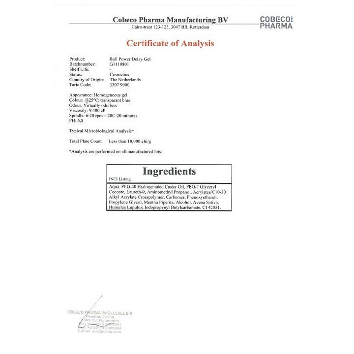 Gel Retardant L'Éjaculation