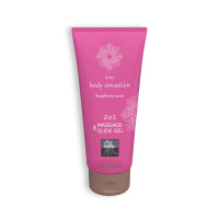 Gel de Massage et Lubrifiant 2 en 1 Aromatisé à la Framboise 200 ml