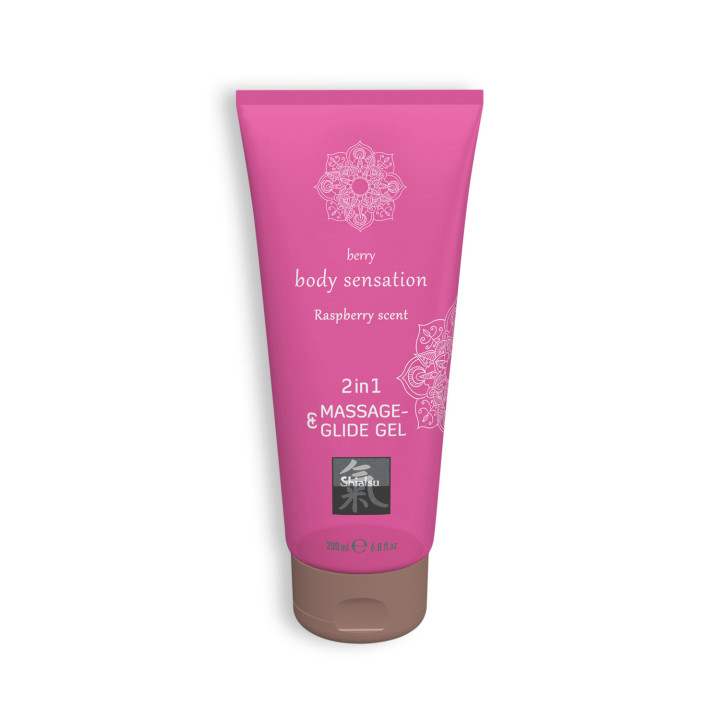 Gel de Masaje y Lubricante 2 en 1 con Sabor a Frambuesa 200 ml