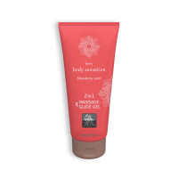 Gel de Massage et Lubrifiant 2 en 1 Saveur Fraise 200 ml