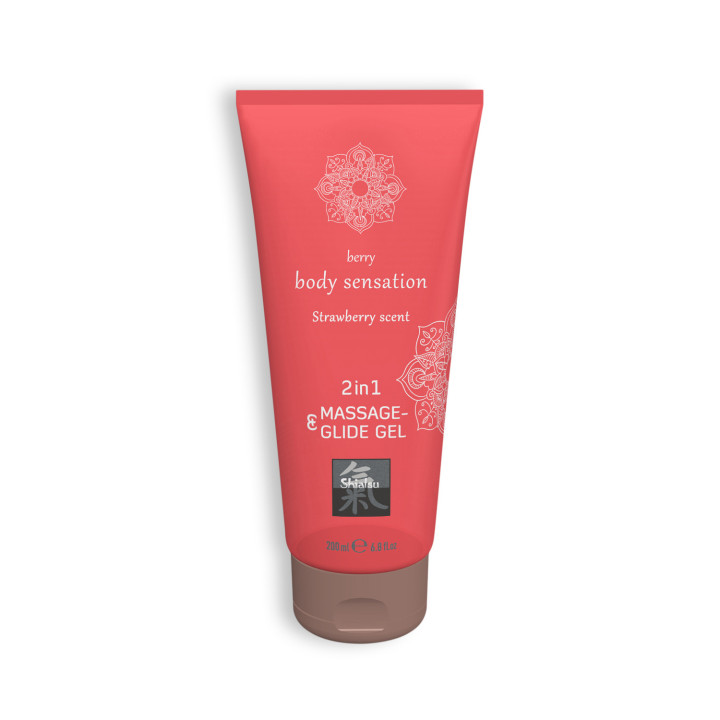 Gel de Masaje y Lubricante 2 en 1 con Sabor a Fresa 200 ml