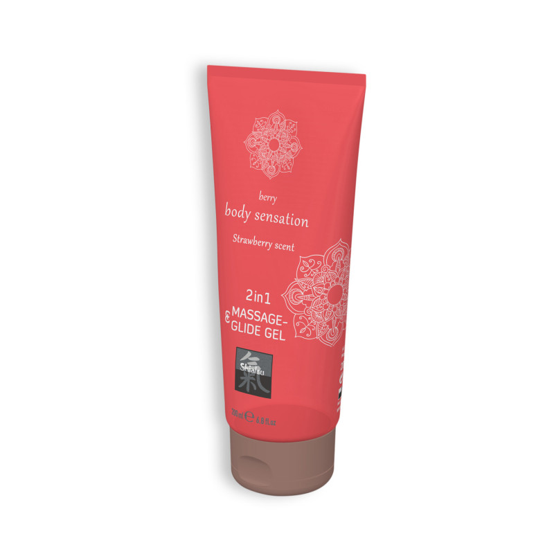Gel de Massage et Lubrifiant 2 en 1 Saveur Fraise 200 ml