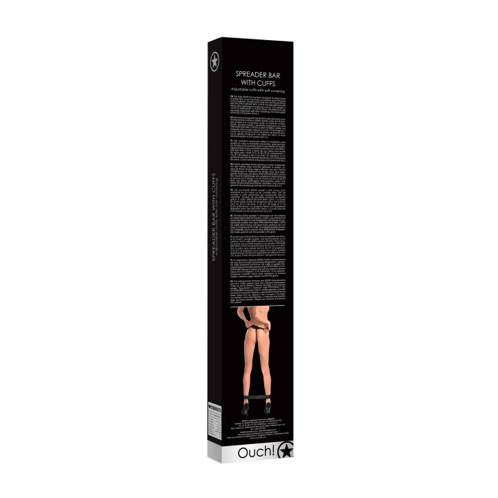Barre Séparatrice avec Menottes Noires 54,5 cm
