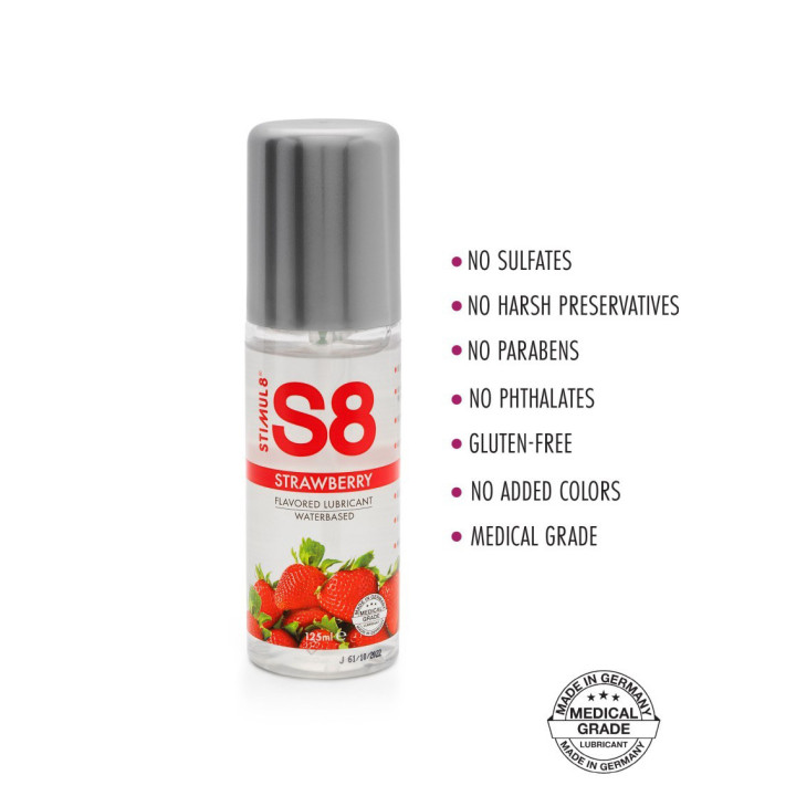 S8 Lubrifiant à Base d'Eau Fraise 125 ml