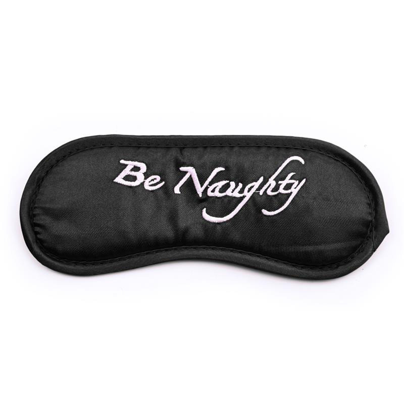 Set de 3 Pièces Masque, Menottes et Plumes Noir