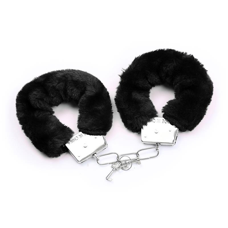 Set de 3 Pièces Masque, Menottes et Plumes Noir