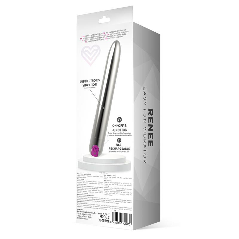 Renee Vibromasseur 18,5 cm Argent