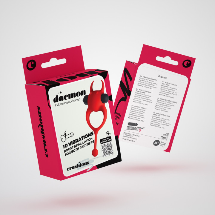 Daemon Anneau pour Pénis avec Vibration Rouge